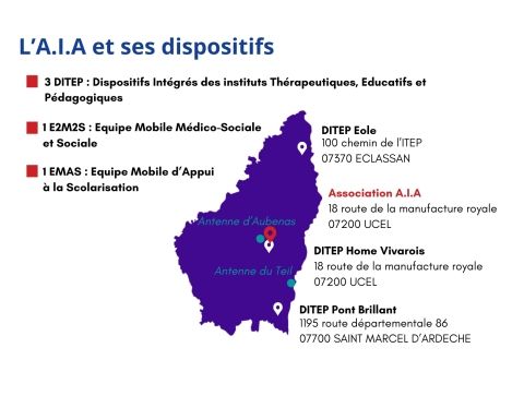 carte géographique des DITEP siege asso